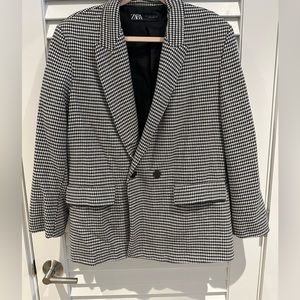 Zara Houndstooth Blazer Size L